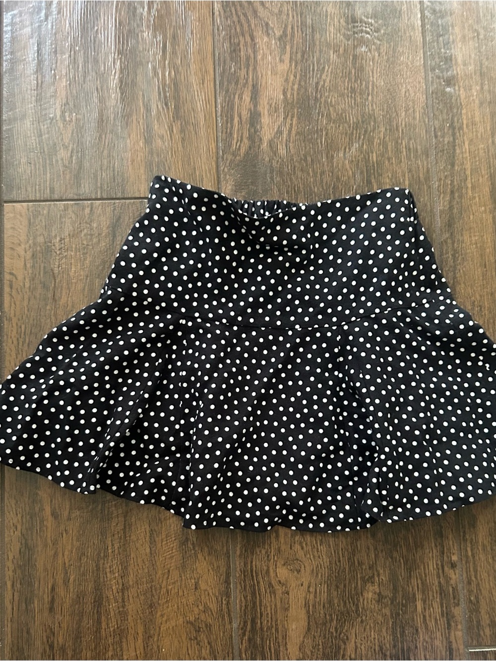 Zara Black Skirt with White Polka Dots
